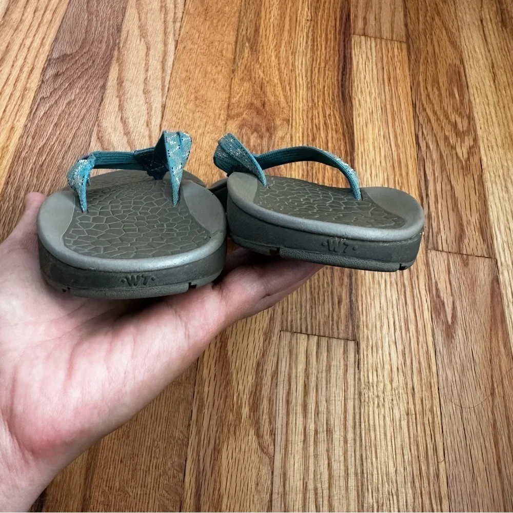 Chaco Flip Flops Blue Grey Women’s Size 7 - Picture 4 of 9